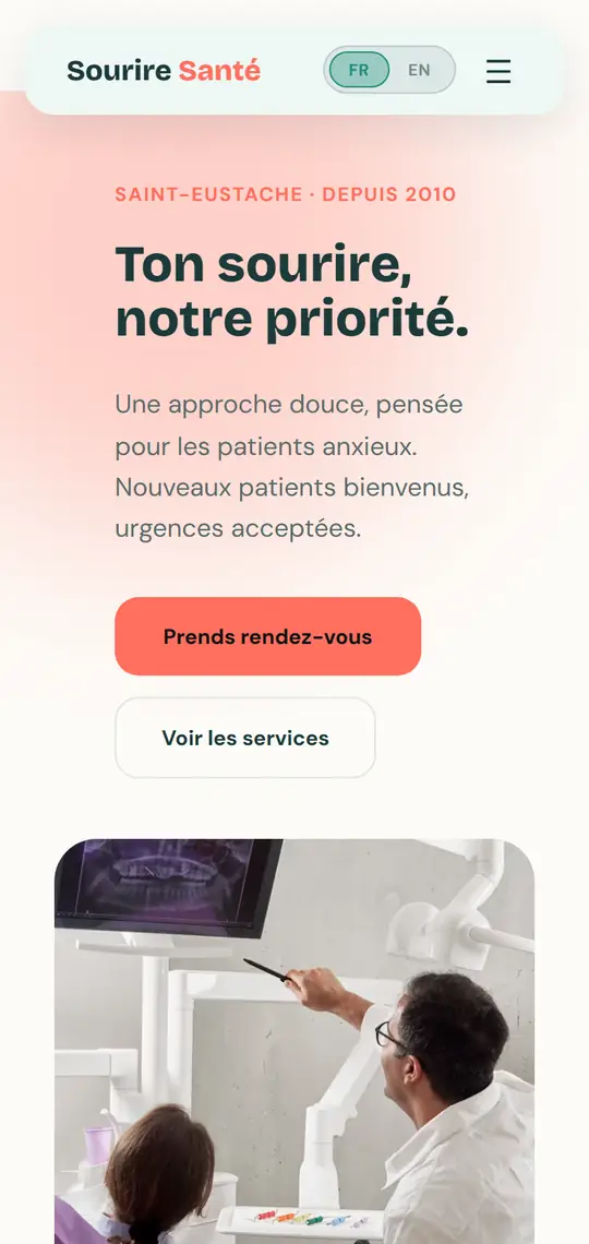 Exemple de site pour une clinique dentaire